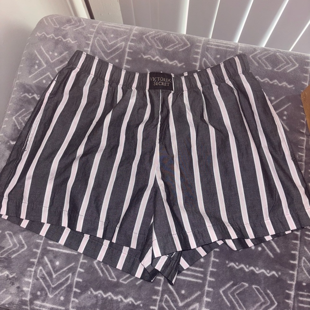Victoria's Secret gray and pink Striped Women's pajama Shorts